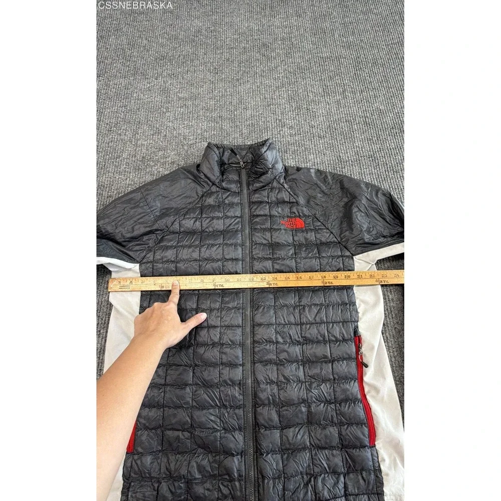 The North Face Men's Gray Black Hybrid Quilted Insulated Full Zip Jacket Sz L
